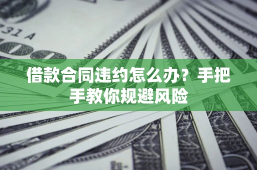 济南借款合同违约怎么办？手把手教你规避风险