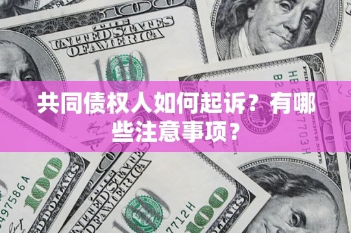 济南共同债权人如何起诉？有哪些注意事项？